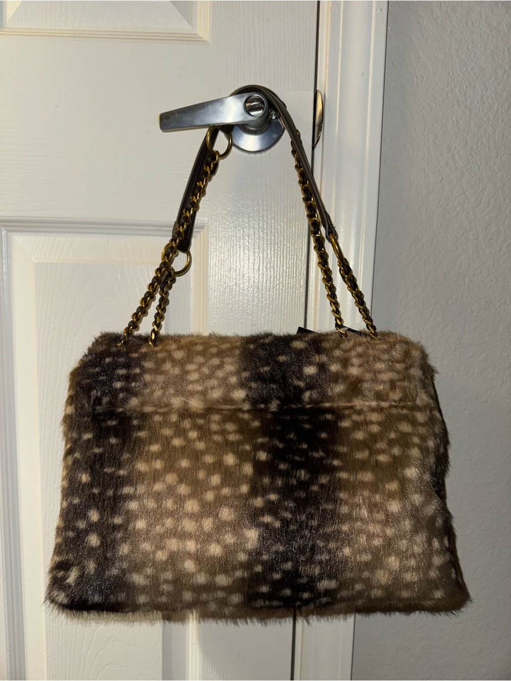 Steve Madden Deer Print Faux Fur Shoulder Bag New with Tags - Picture 5 of 15